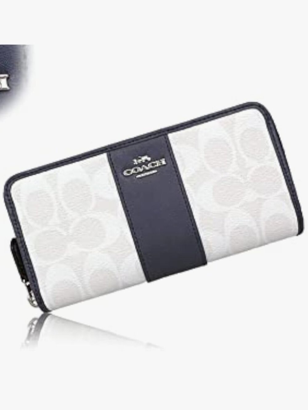 COACH Chalk x Midnight SVDYF Signature Long Zip Around Wallet F54630